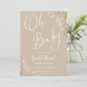 Boho Pampas Gras Geslacht Revealer Uitnodiging (Staand voorkant)