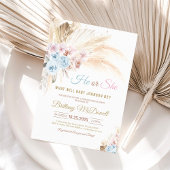 Boho Pampas Gras Geslacht Revealer Uitnodiging