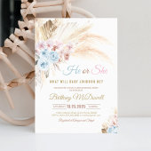 Boho Pampas Gras Geslacht Revealer Uitnodiging