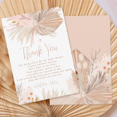 Boho pampas gras geslachtsneutraal baby shower bedankkaart