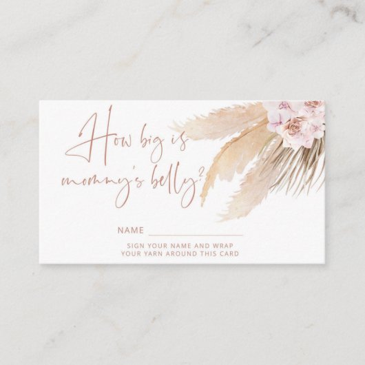 Boho pampas gras hoe groot is mama's buik informatiekaartje (Voorkant)
