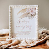 Boho pampas gras hoe groot is mama's buik spel poster