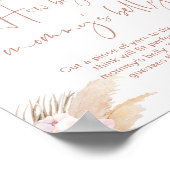 Boho pampas gras hoe groot is mama's buik spel poster (Hoek)