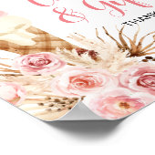Boho Pampas Gras Ijs floral Kaarten & Cadeaus Poster (Hoek)