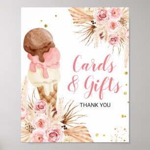 Boho Pampas Gras Ijs floral Kaarten & Cadeaus Poster
