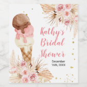 Boho Pampas Gras ijs wijnfles Feest Wijn Etiket (Enkel label)