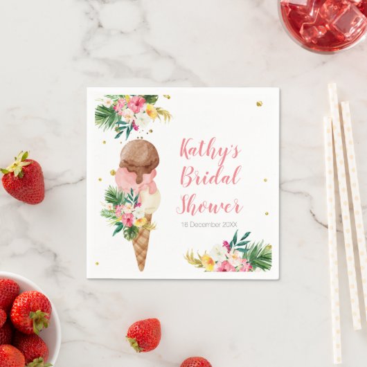 Boho Pampas Gras ijsje Koppel bruisfeest Servet (Insitu)