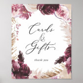 Boho Pampas Gras Kaarten en Cadeaus Bordje Poster (Voorkant)