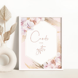 Boho pampas gras Kaarten en cadeaus Poster