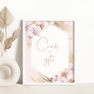 Boho pampas gras Kaarten en geschenken Poster