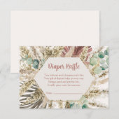 Boho Pampas Gras Luier Raffle Kaart | Neutraal (Voorkant / Achterkant)