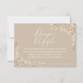 Boho Pampas Gras Luier Raffle Kaart | Neutraal