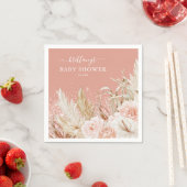 Boho Pampas Gras Meisje Baby Shower Servetten (Insitu)