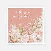 Boho Pampas Gras Meisje Baby Shower Servetten (Voorkant)