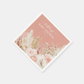 Boho Pampas Gras Meisje Baby Shower Servetten (Hoek)