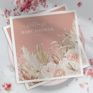 Boho Pampas Gras Meisje Baby Shower Servetten