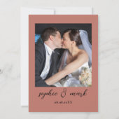 Boho pampas gras minimalistisch met foto bruiloft bedankkaart (Achterkant)