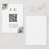 Boho Pampas Gras Minimalistische QR Code Enclosure Informatiekaartje (Voorkant / Achterkant)