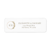 Boho Pampas Gras Monogram Huwelijksretouradres Etiket (Voorkant)