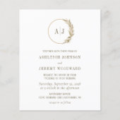 Boho Pampas Gras Monogram Huwelijksuitnodiging (Voorkant)