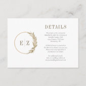 Boho Pampas Gras Monogram Krans Beige Details Informatiekaartje (Voorkant)