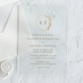 Boho Pampas Gras Monogram Krans Trouwen Acryl Uitnodigingen