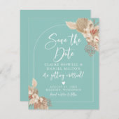 Boho Pampas Gras Munt Sage Save The Date (Voorkant / Achterkant)