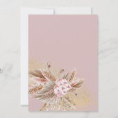 Boho Pampas Gras Neutraal Bloem Baby Meisje Douche Kaart (Achterkant)