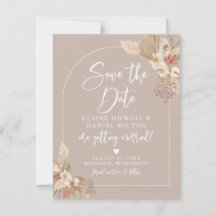 Boho Pampas Gras Neutraal Save The Date