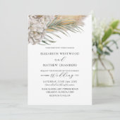 Boho Pampas Gras & Neutrale Bloemige Bruiloft Kaart (Staand voorkant)
