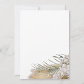 Boho Pampas Gras & Neutrale Bloemige Bruiloft Kaart (Achterkant)
