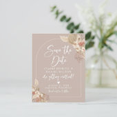 Boho Pampas Gras Neutrale Kleuren Bewaar De Datum Save The Date (Staand voorkant)