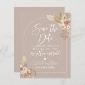 Boho Pampas Gras Neutrale Kleuren Save The Date (Voorkant / Achterkant)