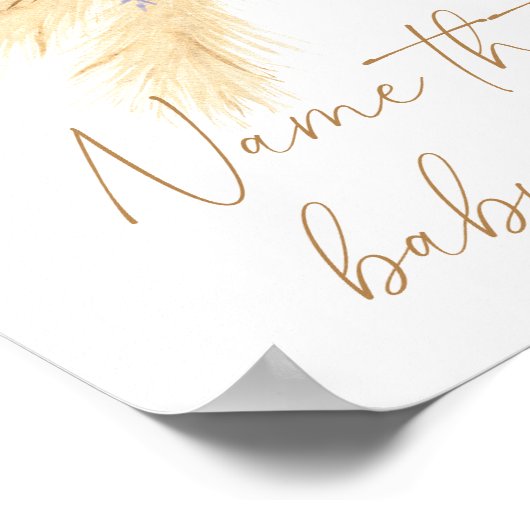 Boho pampas gras - noem dat baby eten poster (Hoek)