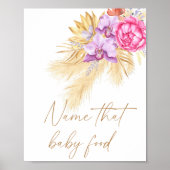 Boho pampas gras - noem dat baby eten poster (Voorkant)