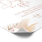 Boho pampas gras orchidee bohemian luier loterij poster (Hoek)