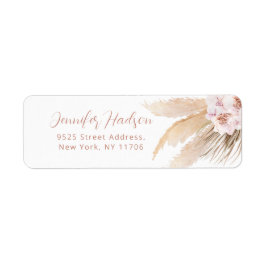 Boho pampas gras orchidee Retouradres Label