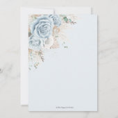 Boho Pampas Gras Pastelblauwe Bloemrijke Bruidsdou Bedankkaart (Achterkant)