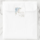 Boho Pampas Gras Pastelblauwe Bloemrijke Bruidsdou Vierkante Sticker (Tas)