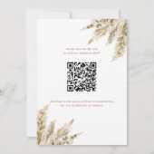 Boho Pampas gras QR code Alles in een bruiloft Kaart (Achterkant)
