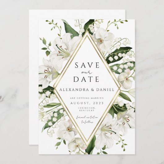 Boho pampas gras redt de date minimalist kaart (Voorkant / Achterkant)