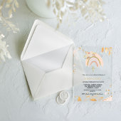 Boho Pampas Gras Regenboog Meisje BAptism doopsel Acryl Uitnodigingen