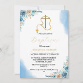 Boho Pampas Gras Regenboog Meisje BAptism doopsel Kaart (Voorkant)