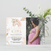 Boho pampas gras regenboog woestijn meisje Baby sh Kaart (Staand voorkant)