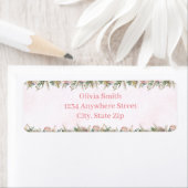 Boho Pampas Gras Retouradreslabels | Roze Etiket (Insitu)