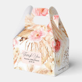 Boho pampas gras roze bloem baby meisje douche fav bedankdoosjes (Achterkant)