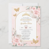 Boho Pampas Gras Roze Bloem Quinceañera Kaart (Voorkant)