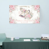 Boho Pampas Gras Roze Bloemenschommelend Paardenbe Spandoek (Beurs)