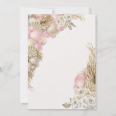 Boho Pampas Gras Roze Teddybeer Baby Shower Kaart (Achterkant)