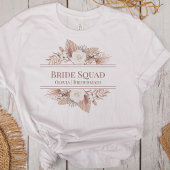 Boho Pampas Gras Rozen Bruidsmeisjes Team T-shirt